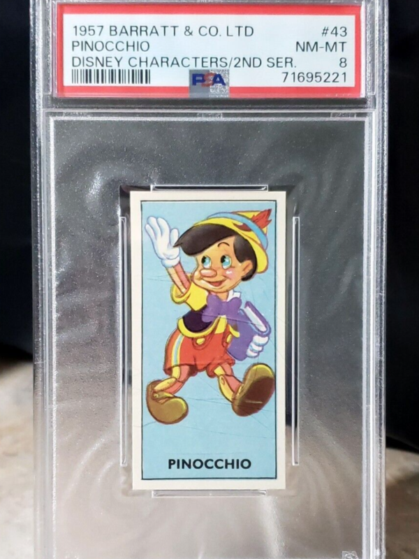 1957 Pinocchio Rare Find! Barratt & Co. Disney Mickey's Sweet Cigs Graded PSA 8