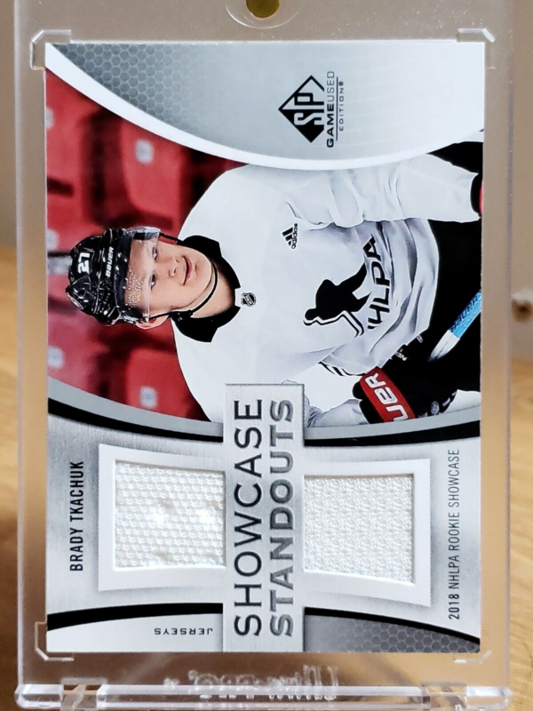 Brady Tkachuk 2019-20 SP Game Used Rookie Showcase Standouts Dual Jersey #SS-BT