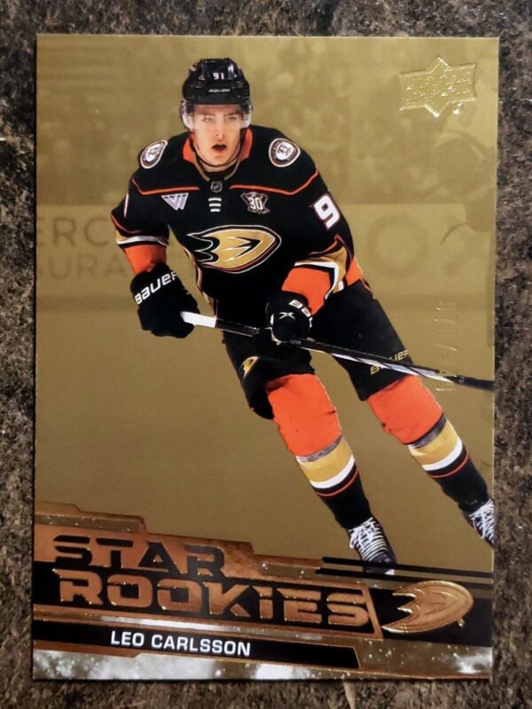 Leo Carlsson 2023-24 Upper Deck Star Rookies Gold Rookie Card /349 #7