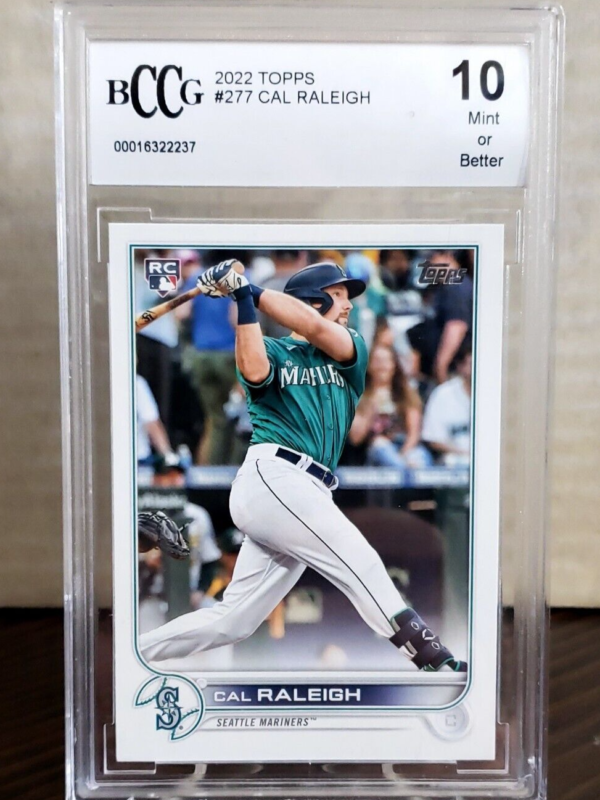 Cal Raleigh 2022 Topps Baseball Rookie Card Graded BCCG 10 Mint+ #277