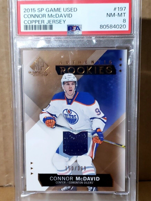 Connor McDavid 2015-16 SP Game Used Rookie Jersey Patch /399 Graded PSA 8 #197