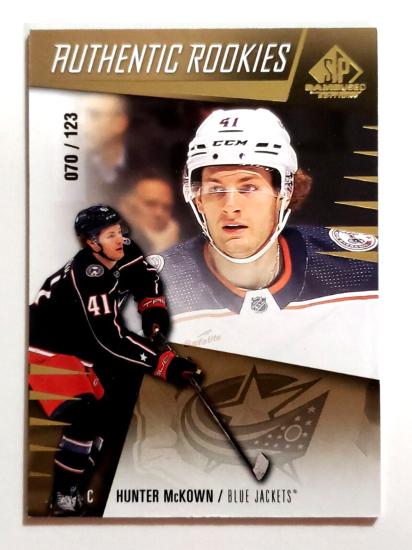 Hunter McKown 2023-24 SP Game Used Gold Authentic Rookies /123 #206