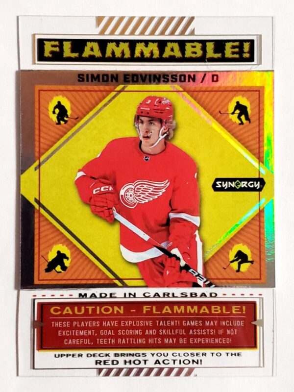 Simon Edvinsson 2023-24 Synergy Flammable! Rookie Card Acetate Insert #FL-5