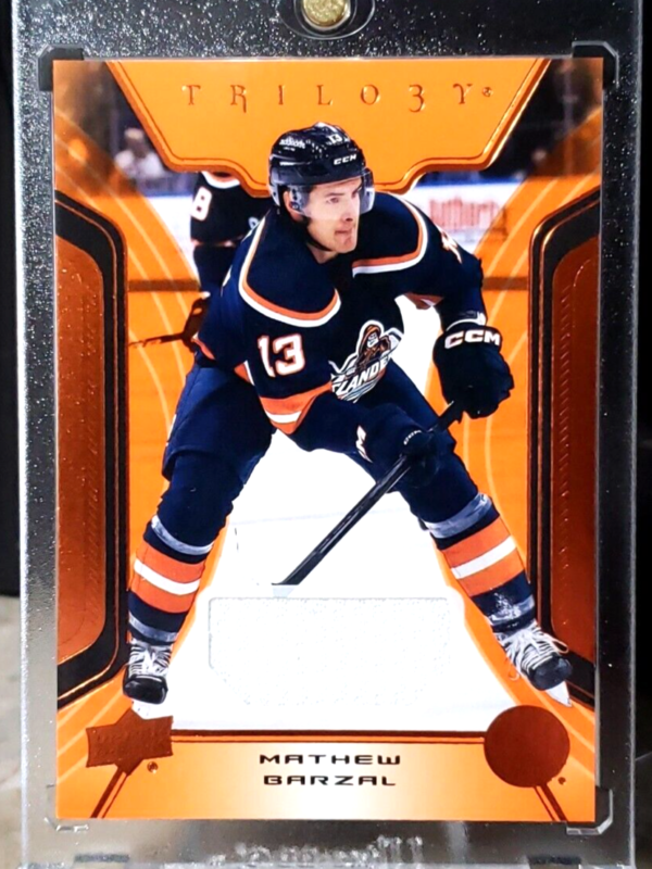 Mathew Barzal 2023-24 Upper Deck Trilogy Orange Foil Jersey #51