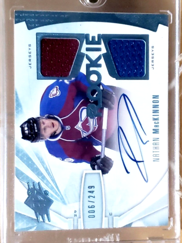 Nathan Mackinnon 2013-14 Upper Deck Spx RPA Rookie Dual Patch Auto RC /249 #209