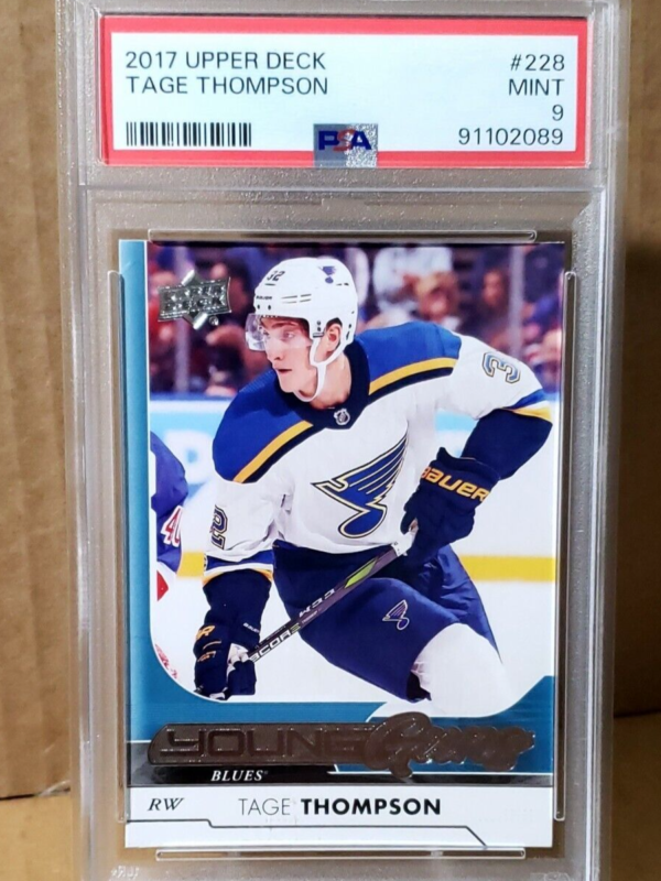 Tage Thompson 2017-18 Upper Deck Young Guns Rookie Graded PSA 9 Mint RC #228