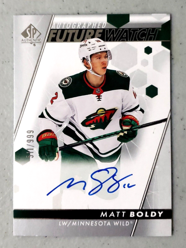 Matt Boldy 2022-23 SP Authentic Future Watch Rookie Auto /999 #101