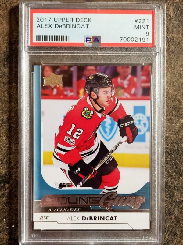 Alex DeBrincat 2017-18 Upper Deck Young Guns Rookie Graded PSA 9 Mint RC #221