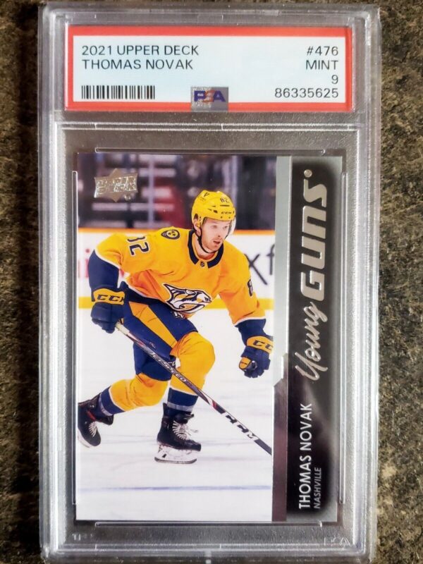 Thomas Novak 2021-22 Upper Deck Young Guns Rookie Card Graded PSA 9 Mint! #476
