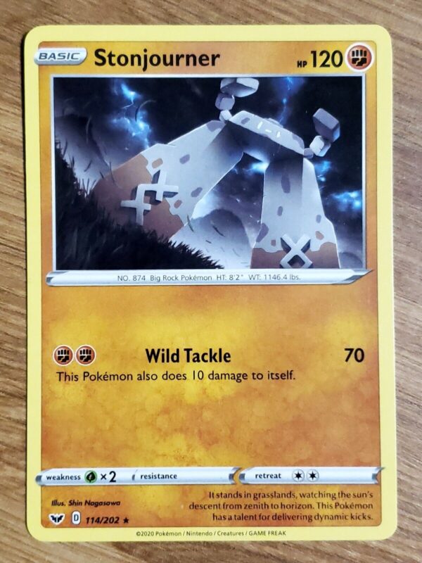 Stonjourner Sword & Shield Rare Basic Fighting Pokémon TCG 114/202