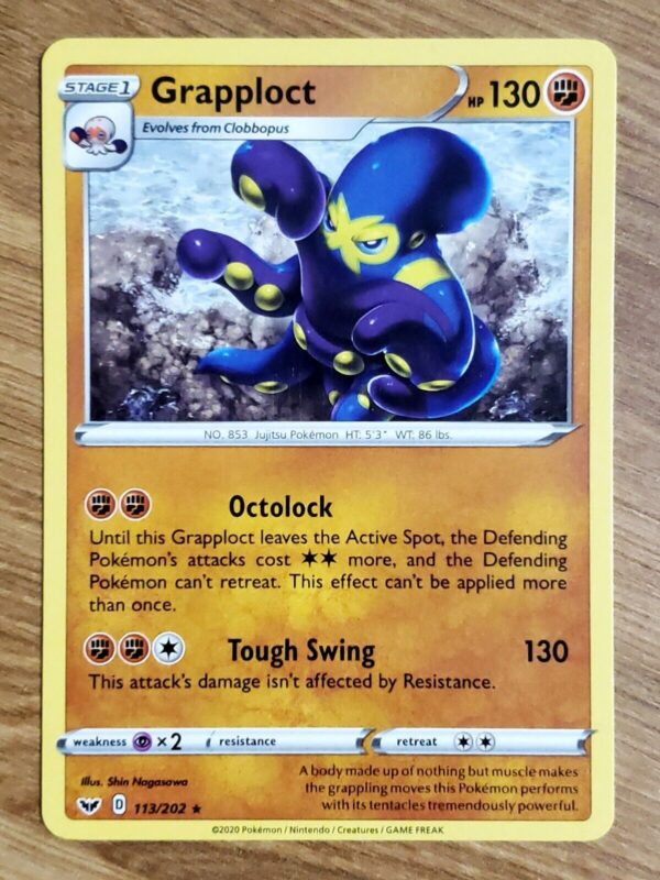 Grapploct Sword & Shield Rare Stage 1 Fighting Pokémon TCG 113/202