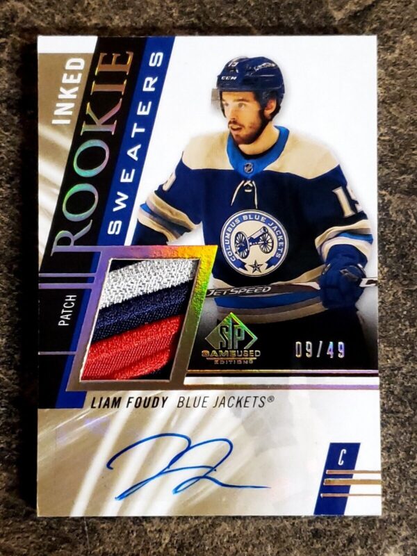Liam Foudy 2020-21 SP Game Used RPA Rookie Patch Auto /49 #RS-LF