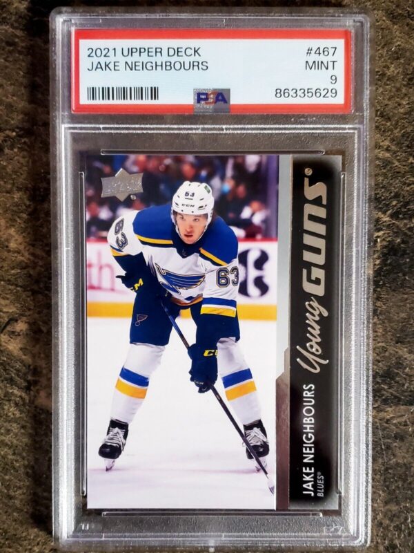Jake Neighbours 2021-22 Upper Deck Young Guns Rookie Card Graded PSA 9 Mint #467