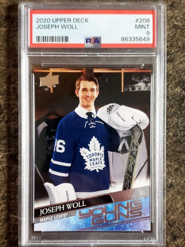 Joseph Woll 2020-21 Upper Deck Young Guns Rookie Card Graded PSA 9 Mint! #208